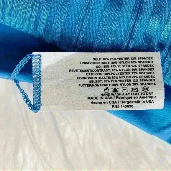 Chloe Sea Blue Slinky Rib Mini Swim Bottom - Picture 5 of 7